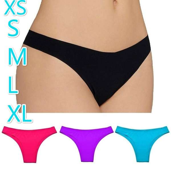 XS-XL Women Ultra Thin Spandex Thong Underwear Breathable Cotton Thong  Panties