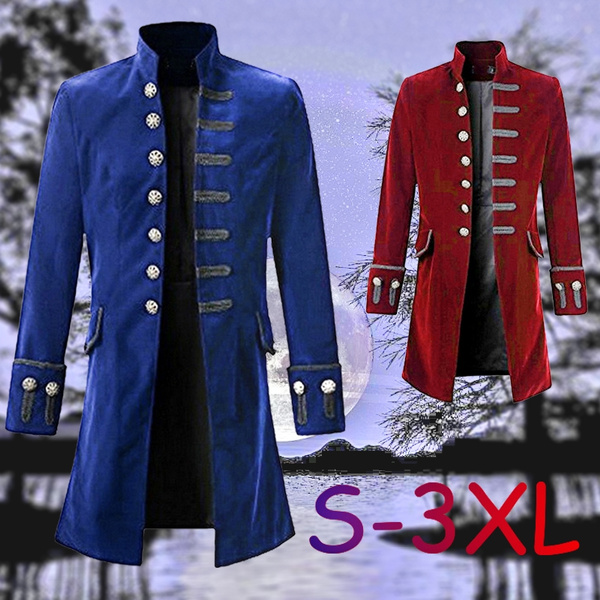 Mens velvet goth on sale steampunk victorian frock coat