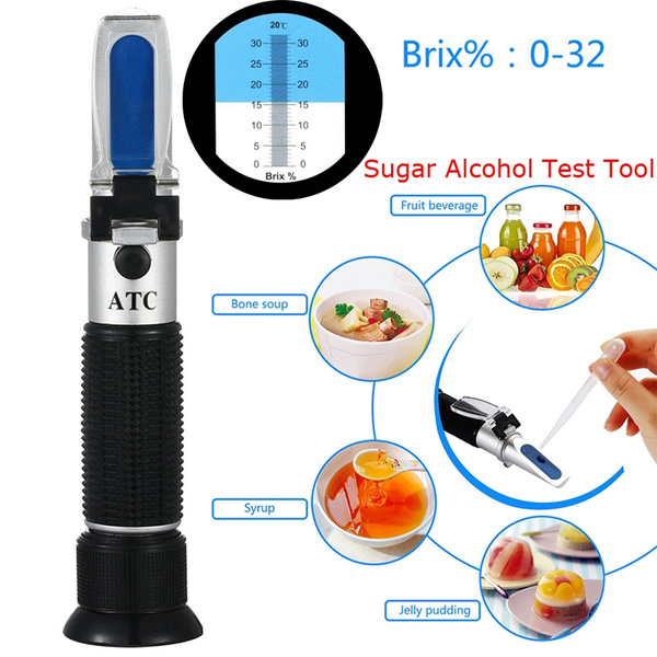0-32/% Brix sugar wine beer fruit scale refractometer alcohol meter test tool