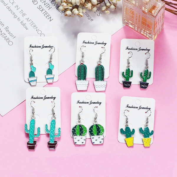 Gift for Cactus Lovers Cactus Earrings Dangle Sterling Silver Hooks Cactus Jewelry for Women 