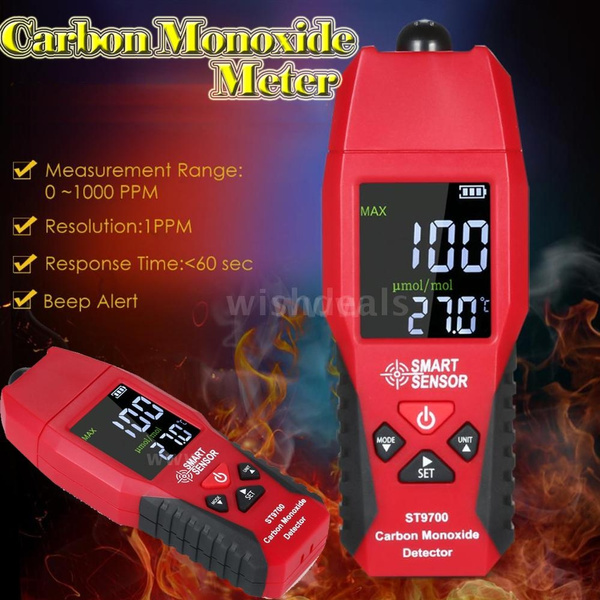 Handheld LCD Carbon Monoxide Meter CO Gas Tester Monitor Alarm Gauge 0-1000ppm 