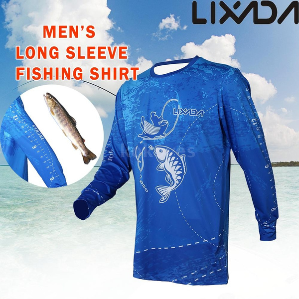 Lixada Long Sleeve Fishing Shirt Quick Drying Breathable Fishing Clothing  Cool Fit for Men