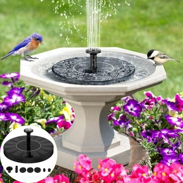 Mini Fountain Solar Powered Water Pump Floating Outdoor Bird Pond Garden Decor 