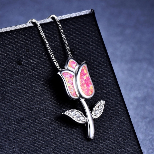 Tulip flower store necklace