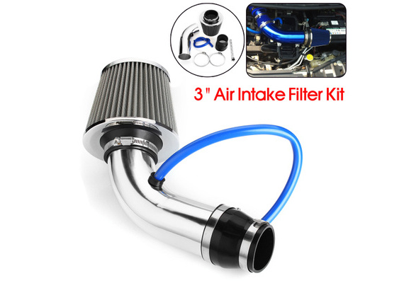 3in High Flow Car Cold Air Intake Filter Induction Kit Alumimum Pipe Hose System