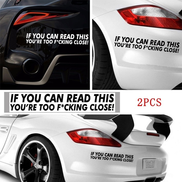 2PCS Funny Car Stickers Window Bumper Sticker Warning Car Decals