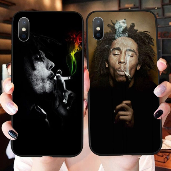 Famous Singer Bob Marley Phone Case Soft Black Back Phone Cover for Iphone 5s 5 Se Iphone 8 8plus IPhone X XR XS XSMAX Iphone 6 6S Plus 7 7 Plus Phone