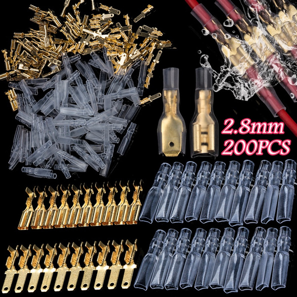 10pcs 20CM 2.8MM/4.8MM/6.3mm 2.8/4.8/6.3 Female Spade Crimp Terminal Connector With Wire Red Black For Rocker Switch - 13 - View #11