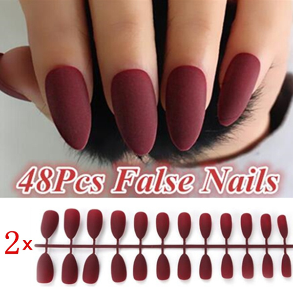 48pcs Lot Fake Nails Matte False Nail Detachable Tips For Nail Extension Manicure Art Fake Nails Wish