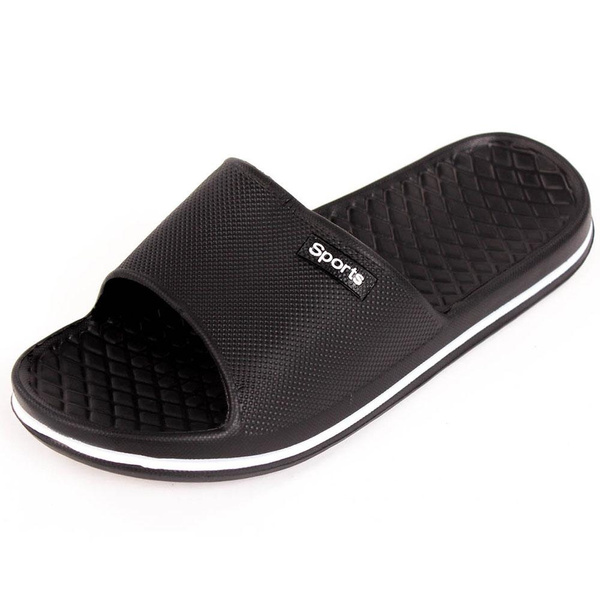 Men's Slip On Sport Slide Sandals Flip Flop Shower Shoes Slippers Gym House Pool