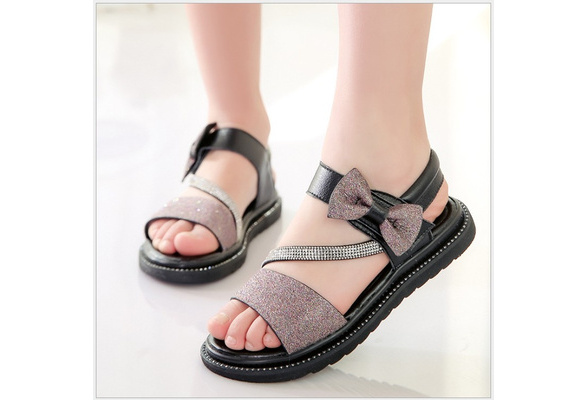 Womens Funny Cat Style Sandals Shoes Korea Round Toe Lovely Princess Flat Belt 
