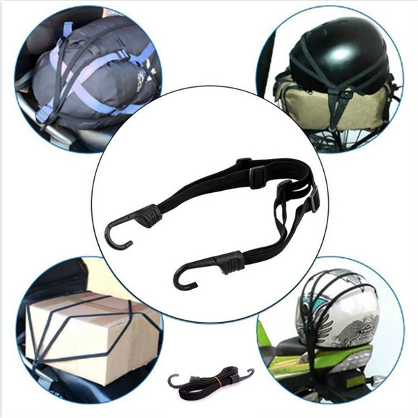 Motorcycle Luggage Helmet Elastic Rope Belt Bungee Cord Elastic Strap with Hook 