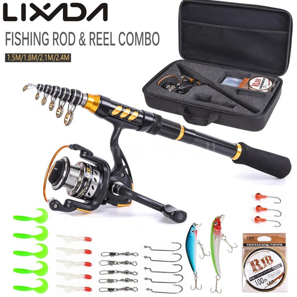 Saltwater Telescopic Travel Fishing Rod Spinning Reel Lures Accessories Combo