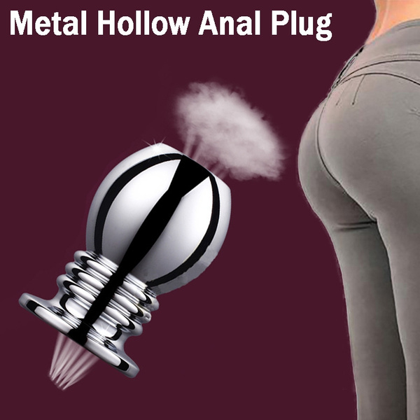 Hollow Anal Plug Anal Peep Douche Enema Metal Butt Plug Adult Sex Products  for Men Women
