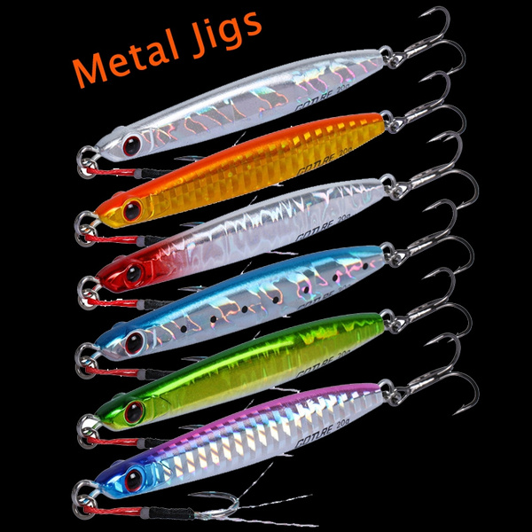 1PC Fishing Lure Metal Jig 20g 30g Slow Pitch Jigging Fishing Bait