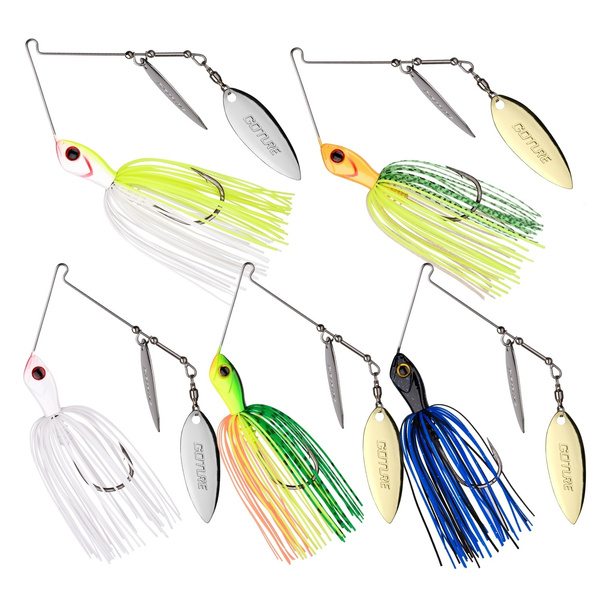 Goture 10g/14g Fishing Lures Spinnerbaits Jig Head Spoon Sequins Buzzbait  for Bass Swimbait