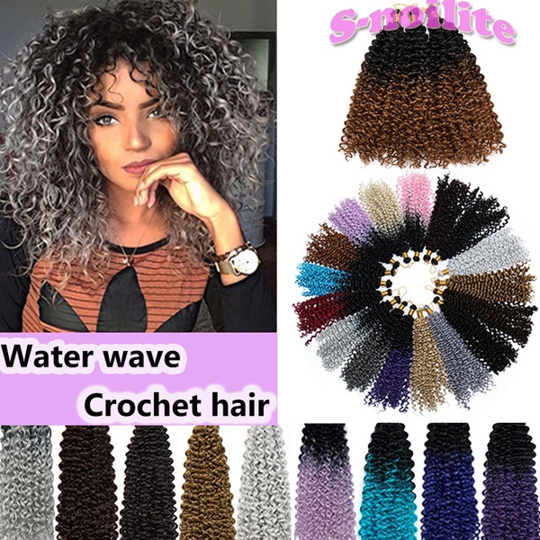 14 Inch Water Wave Crochet Hair Afro Curly High Quality Synthetic Hair ...