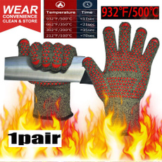 932℉ Extreme Heat Resistant BBQ Gloves, Food Grade Kitchen Oven Mitts - Flexible Hot Oven Gloves with L5 Cut Resistant, Cooking Gloves for Grilling, Welding, Cutting, Baking (Standard length cuff)