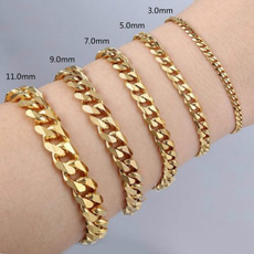 Bling, Chain bracelet, gold, Miami