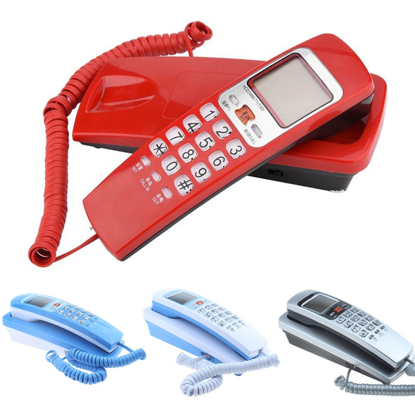 4colors Corded Telephone Caller Id Wall Mount Handset Landline Phone Desk Put Extension Wish - Wall Mount Corded Phone With Caller Id