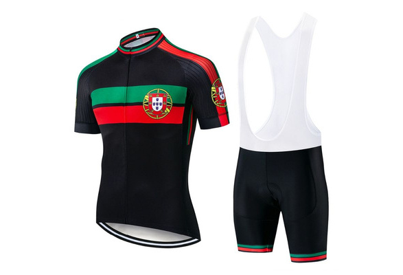 Portugal Cycling Kit With Jersey & Gel Pad Bib Shorts Free Shipping 