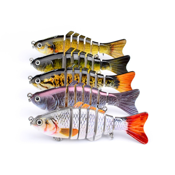 10cm/18g Artificial Fishing Lures 6 Segment False Hard Bait Fishing Tackle  Swimbait Crankbait With Treble Hooks – the best products in the Joom Geek  online store