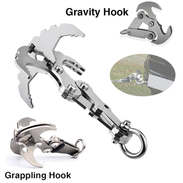 Mountaineering hook gravity hook outdoor stainless steel survival folding  escapement hook climbing heavy claw flying tiger claw