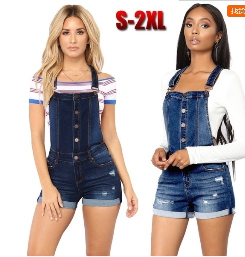 ladies denim overall shorts