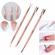 1/3pcs  Rose Gold Stainless Steel Cuticle Remover Dual-ended Finger Dead Skin Push Nail Cuticle Pusher Manicure Nail Care Tool