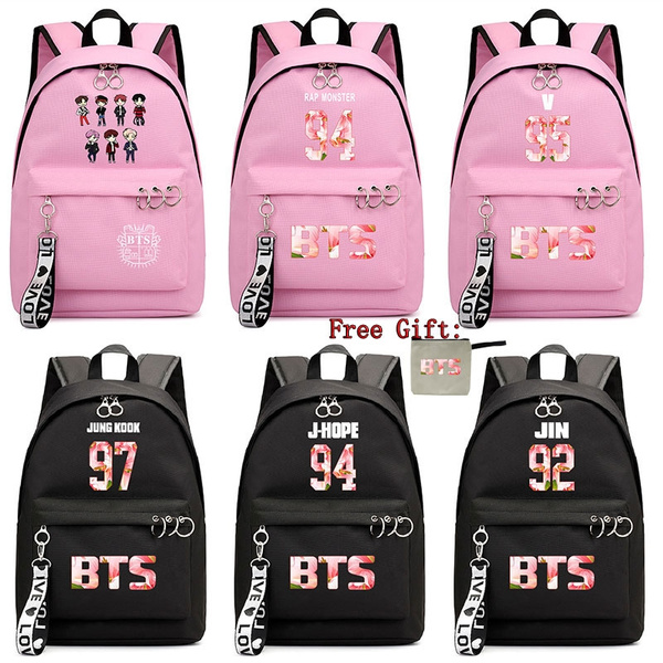White Bosunshine BTS Love Yourself V Suga Jin Jimin Jung Kook Casual Backpack Daypack Laptop Bag College Bag Book Bag School Bag