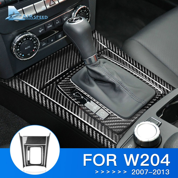 5pcs Carbon Fiber Car Gear Shift Panel Cover Sticker Interior Trim Decal  for Mercedes Benz W204 Accessories