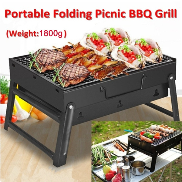 Barbecue Charcoal Grill Folding Portable Lightweight BBQ Tools for Outdoor Cooking Camping Hiking Picnics Tailgating Backpacking 