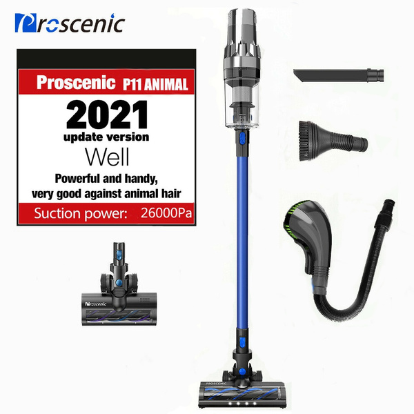Proscenic P11 ANIMAL Cordless multi-function 4 in 1 vacuum cleaner With  animal brush 26000 Pa Autonomy 45 min，3Adjustable Suction Modes, Removable  Battery,Handheld for Carpet Hard Floor Car Pet Hair, Blue