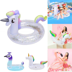 peacock, flamingo, Jewelry, pool