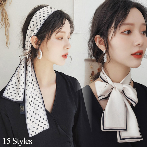 Luxury Brand Women Silk Skinny Scarf Long Narrow Neckerchief Handbag Handle  Ribbon Scarves Necktie Hair Head Band Female Foulard - AliExpress