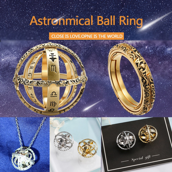 Retro Astronomical Ball Ring Flip Astronomical Ball Couples Rings Cosmic  Rings Originality Gift Deformation Ball Ring Jewelry SIZE 6 7 8 9 10 11 -  Wish