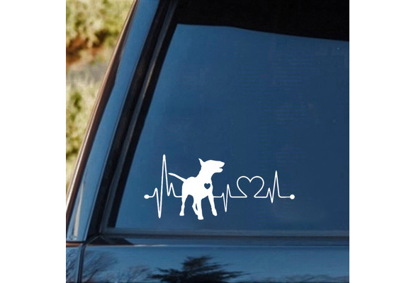 My Bull Terrier Loves Your Stick Family Vinyl Decal Sticker for Cars Wall Laptop