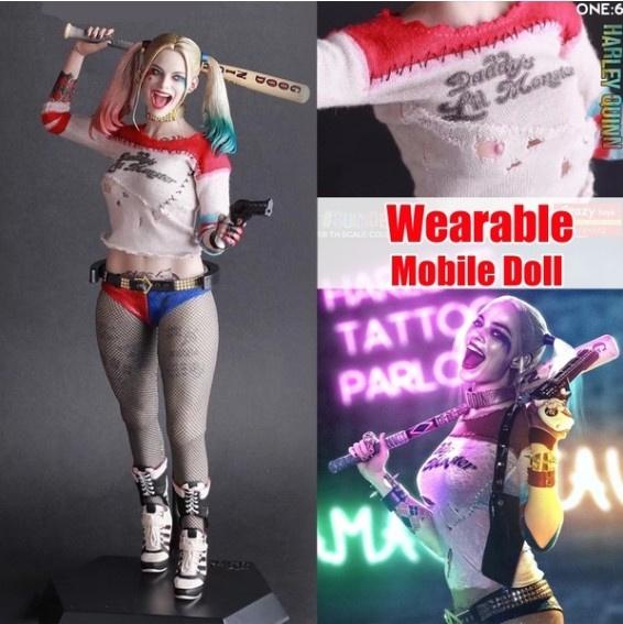 Suicide Squad Harley Quinn Action Figure 1/6 Scale Figure Real Clothes Toy  Collection Model Gift