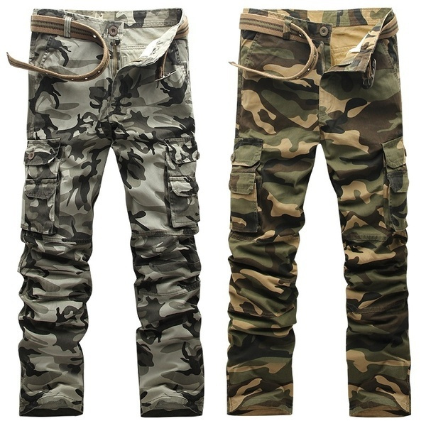 Kruze Mens Military Combat Work Trousers Camouflage Cargo Camo Army Casual  Pants | eBay