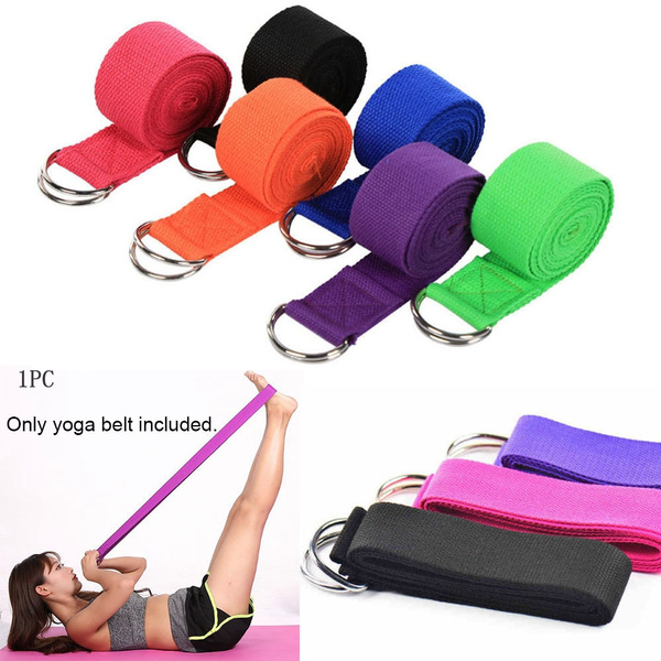 Women Fitness Accessories Exercise Gym Rope Yoga Stretch Strap D-Ring Belt 
