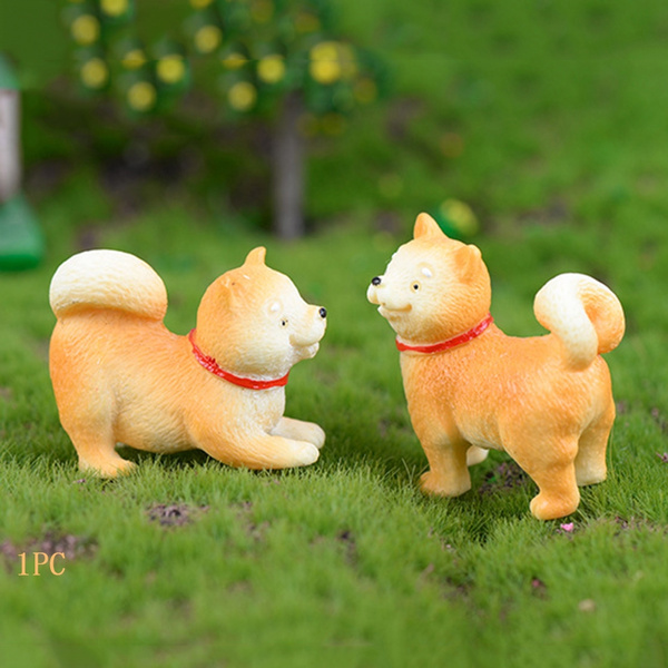 Landscape Ornament Fairy Garden Animal Model Miniature Akita Puppy Dog Figurine