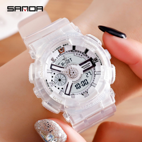 2019 White Women Sports Watches Women Waterproof Ladies Swimming Watches