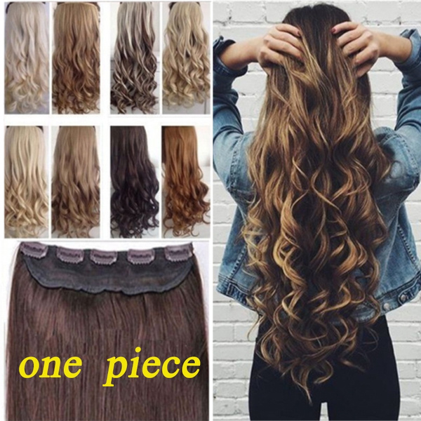 24 29 Inch Women s Hair Long Curly Hair Wavy Clip In Hair Extension 5 Clip One piece Fashion Elegant Hair Wig