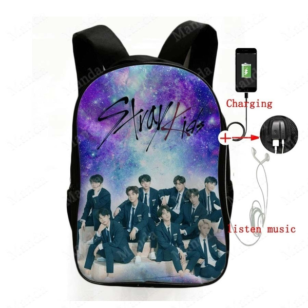 Stray Kids Backpack with USB Charging Port (6 Colors) - B – FairyPocket Wigs
