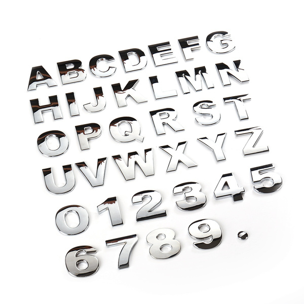 A-Z Alphabet Letters Car Sticker Self Adhesive Auto Badge Emblem 3D Chrome 25mm 