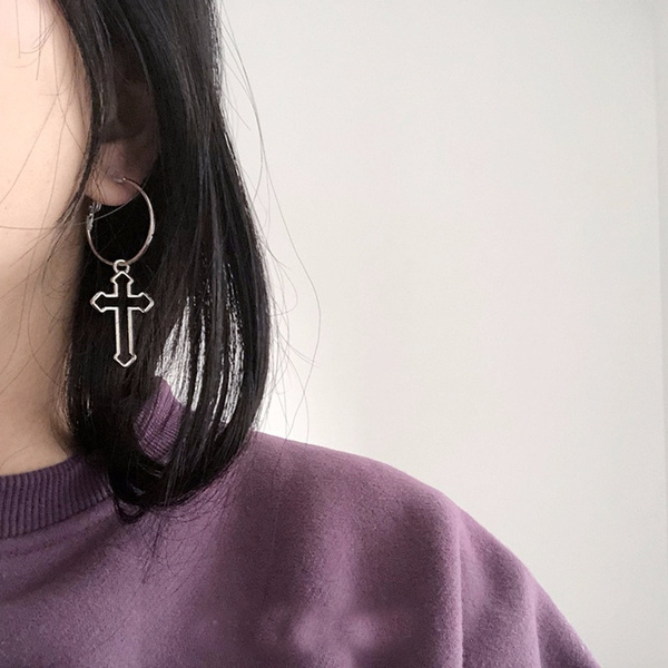 Pendientes Femeninos Pendientes Cruzados Hockey Rock Retro Pendientes Femeninos Pendientes Cruzados Hockey Rock Retro