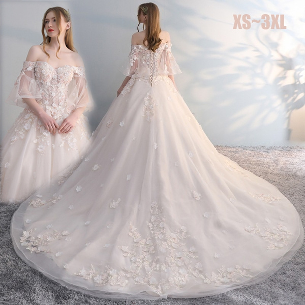 Stunning Embroidered Lace Boho Wedding Dresses with Long Sleeve Sheer  Bodice Flowing Tulle Beach Bridal Gowns robe de mariée