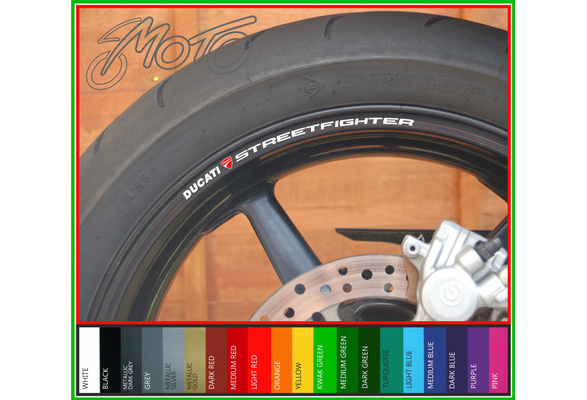 8 X Ducati Streetfighter Rueda Llanta Calcomanías Stickers-elección del color 848 1100 S