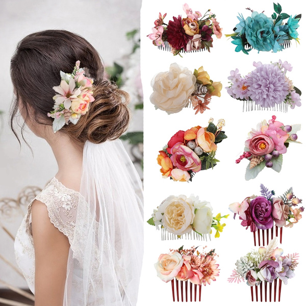 New Boho Flower Hair Comb For Women Headband Bride Wedding Hair Accessories  Floral Crown Bridal Headpiece | Wish