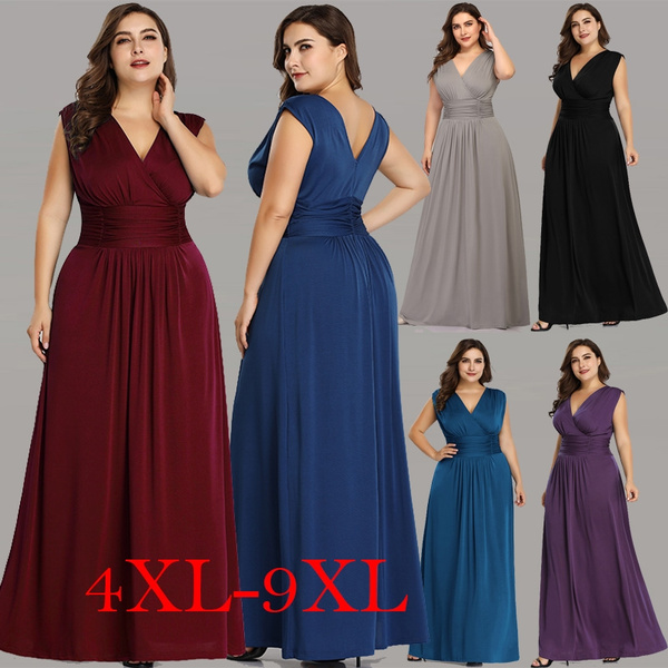 Ever-Pretty Womens Fashion Plus Size Full Dress V Neck Evening Party ...